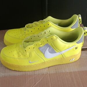 Nike Air Force 1 Yellow and Gray Sneakers